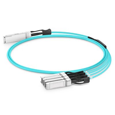 100G QSFP28 से 4x25g SFP28 AOC 100G QSFP28 सक्रिय ऑप्टिकल केबल CE FCC 1-100 M